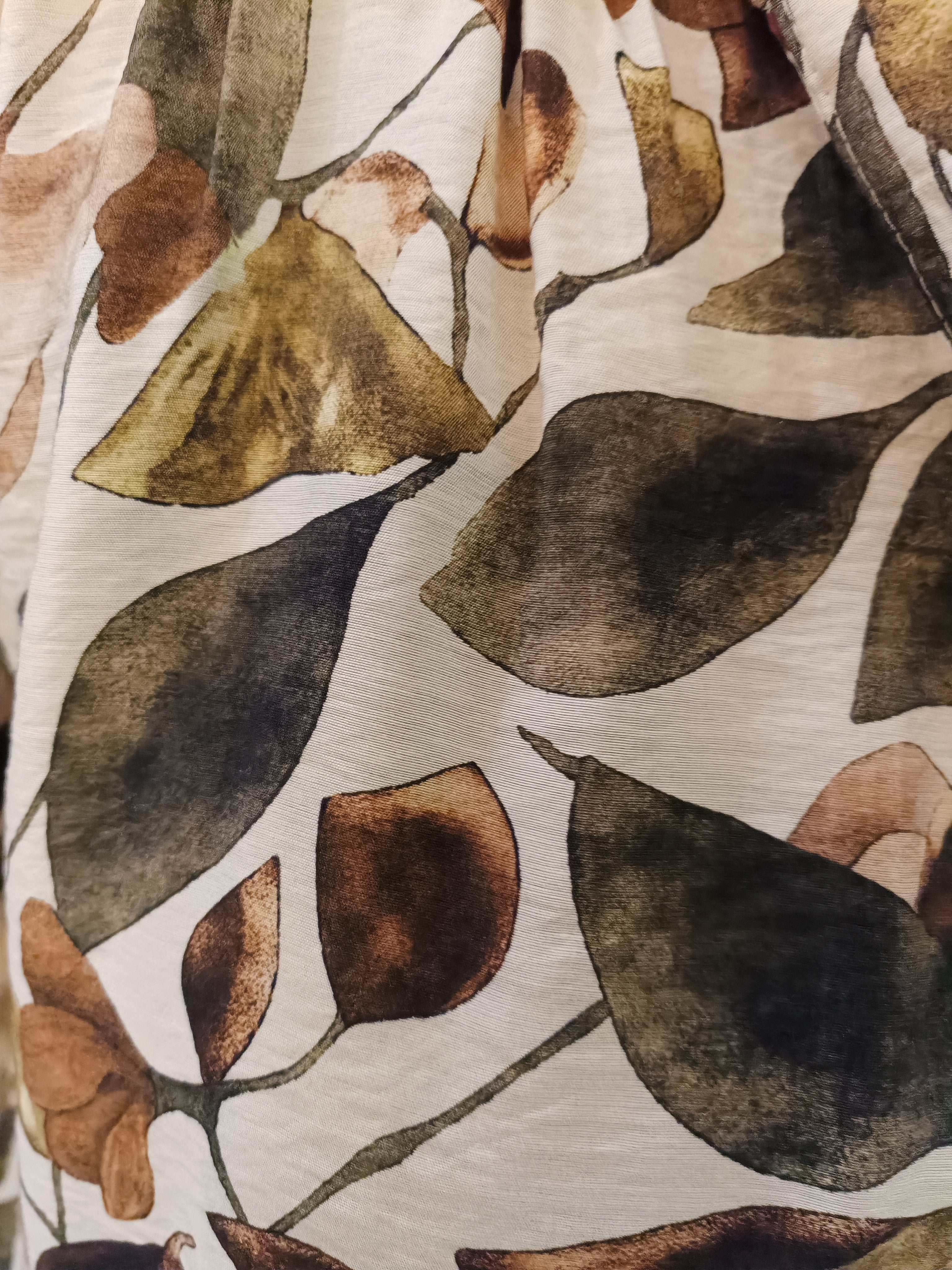 Blouse Bruin Groen blad
