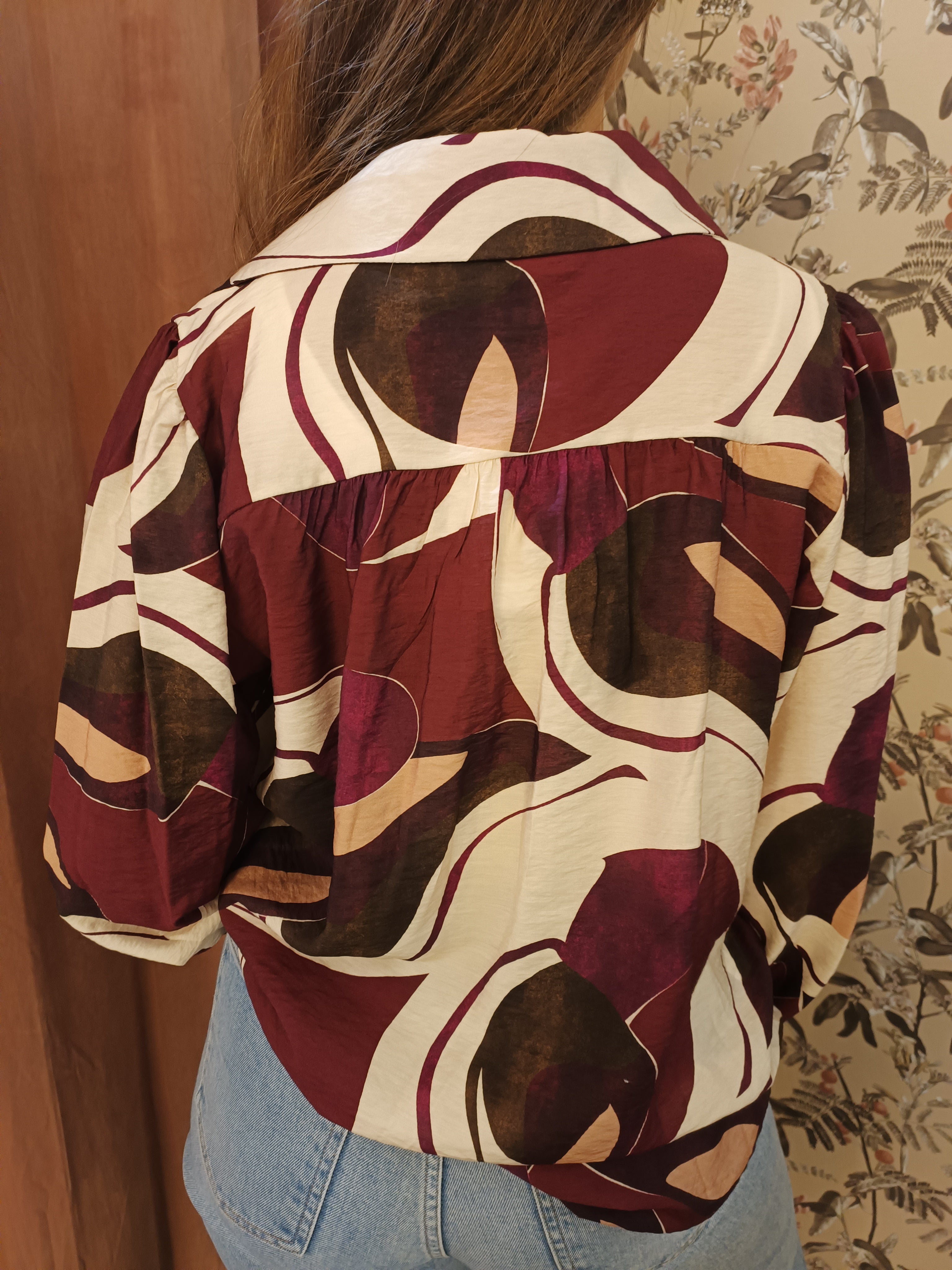 Blouse print Bordeaux