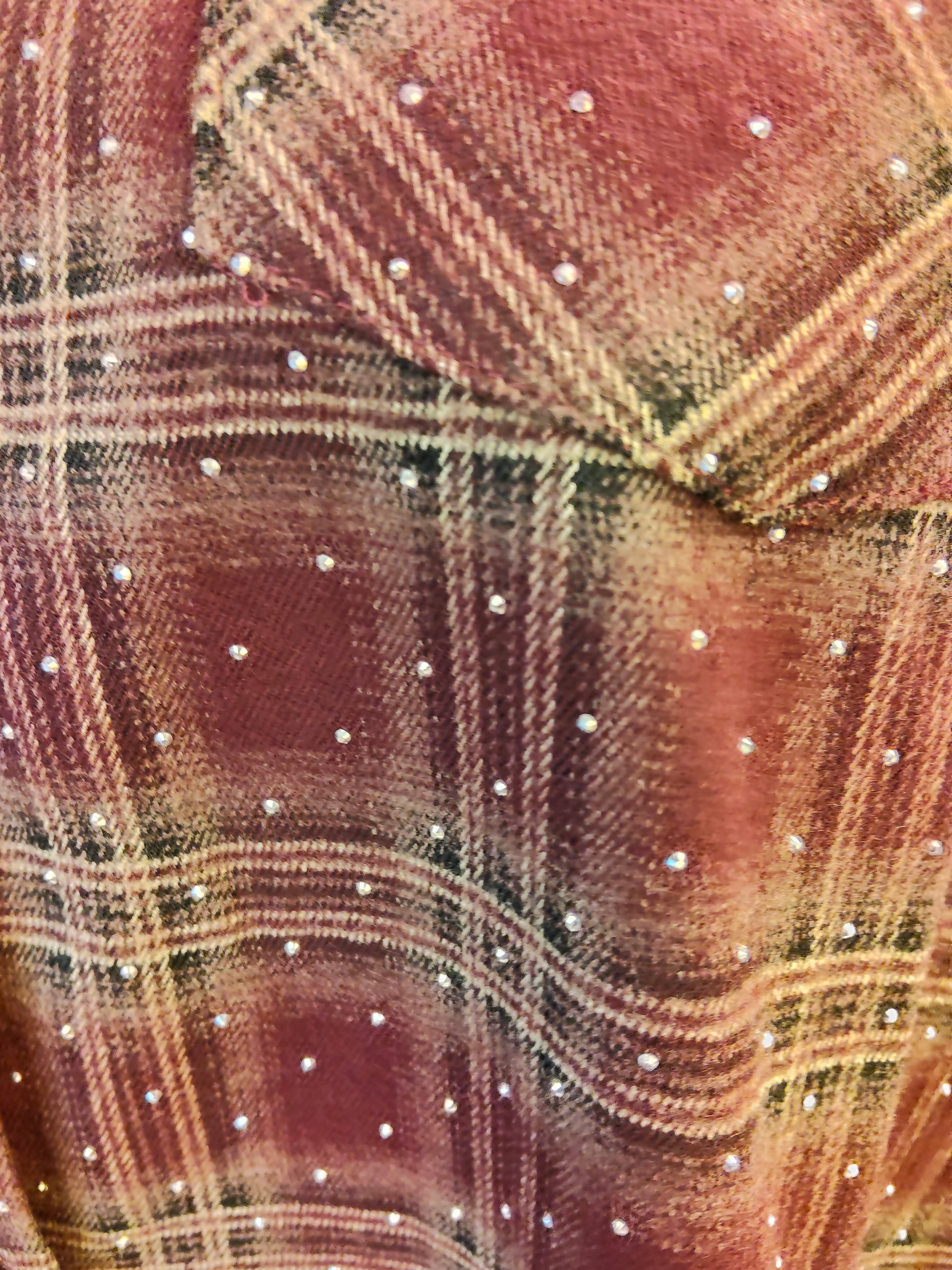 Blouse geruit met kleine strass