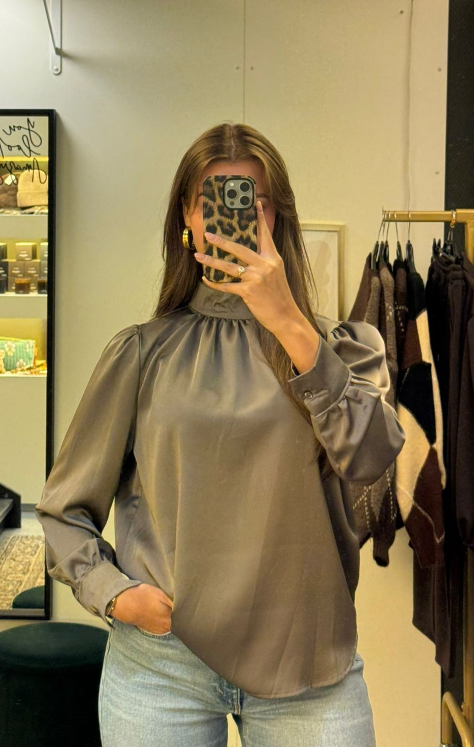 Blouse satijnachtige stof