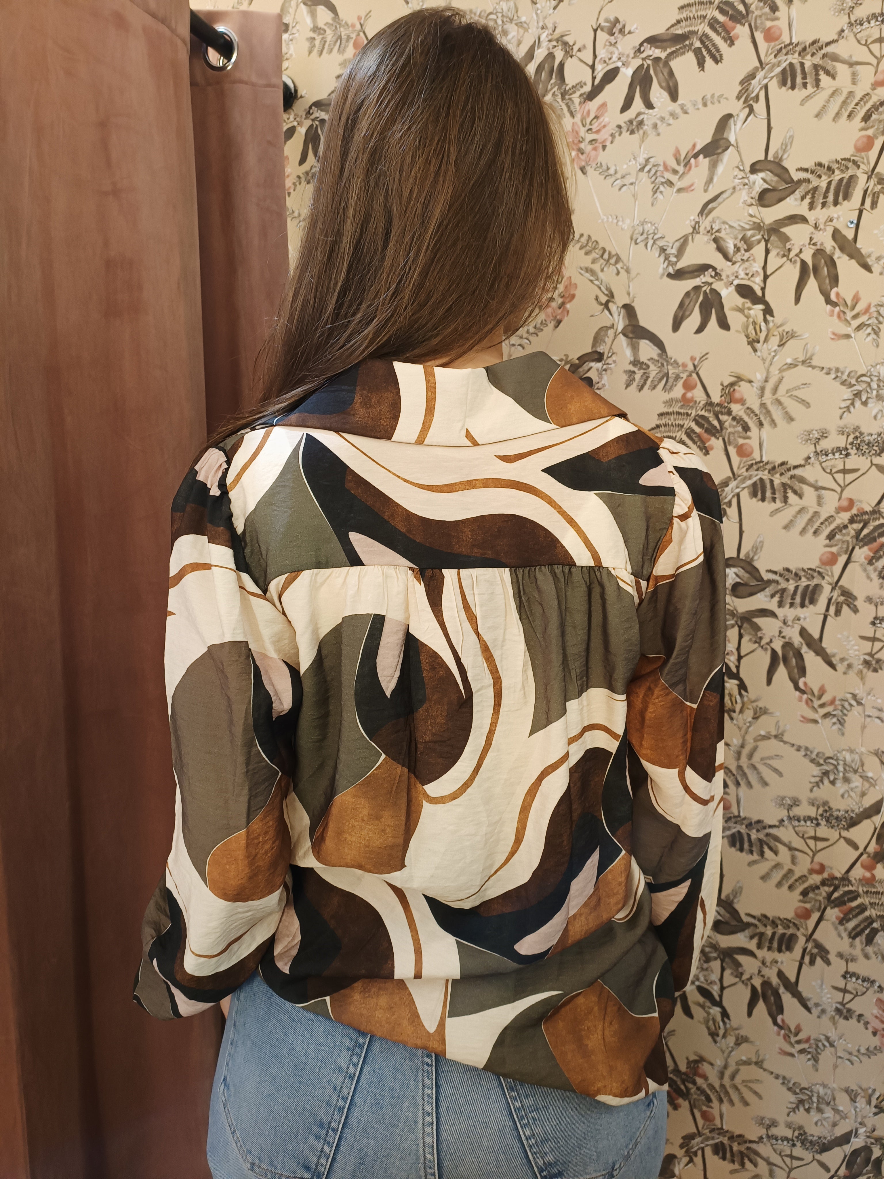Blouse print groen