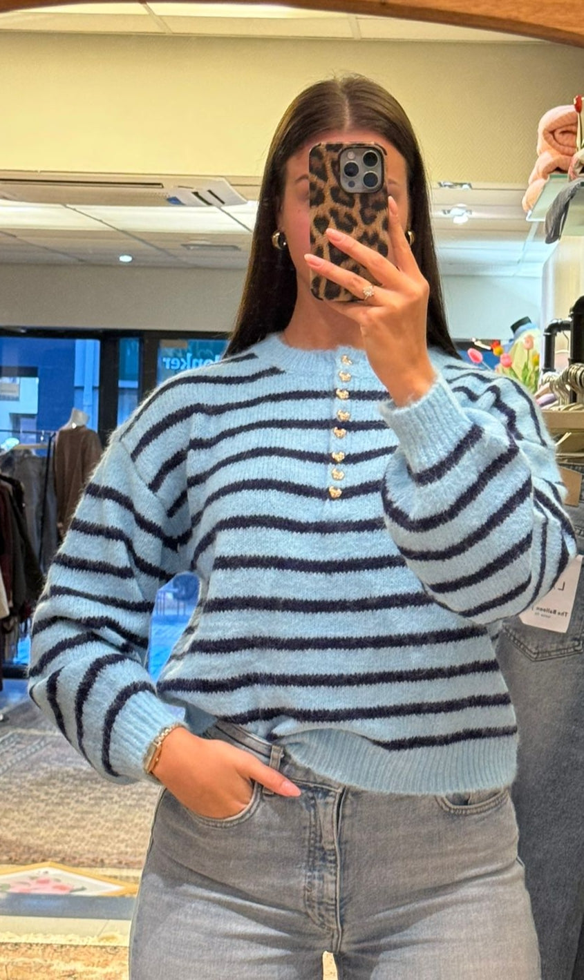 Trui Streep met knoopjes