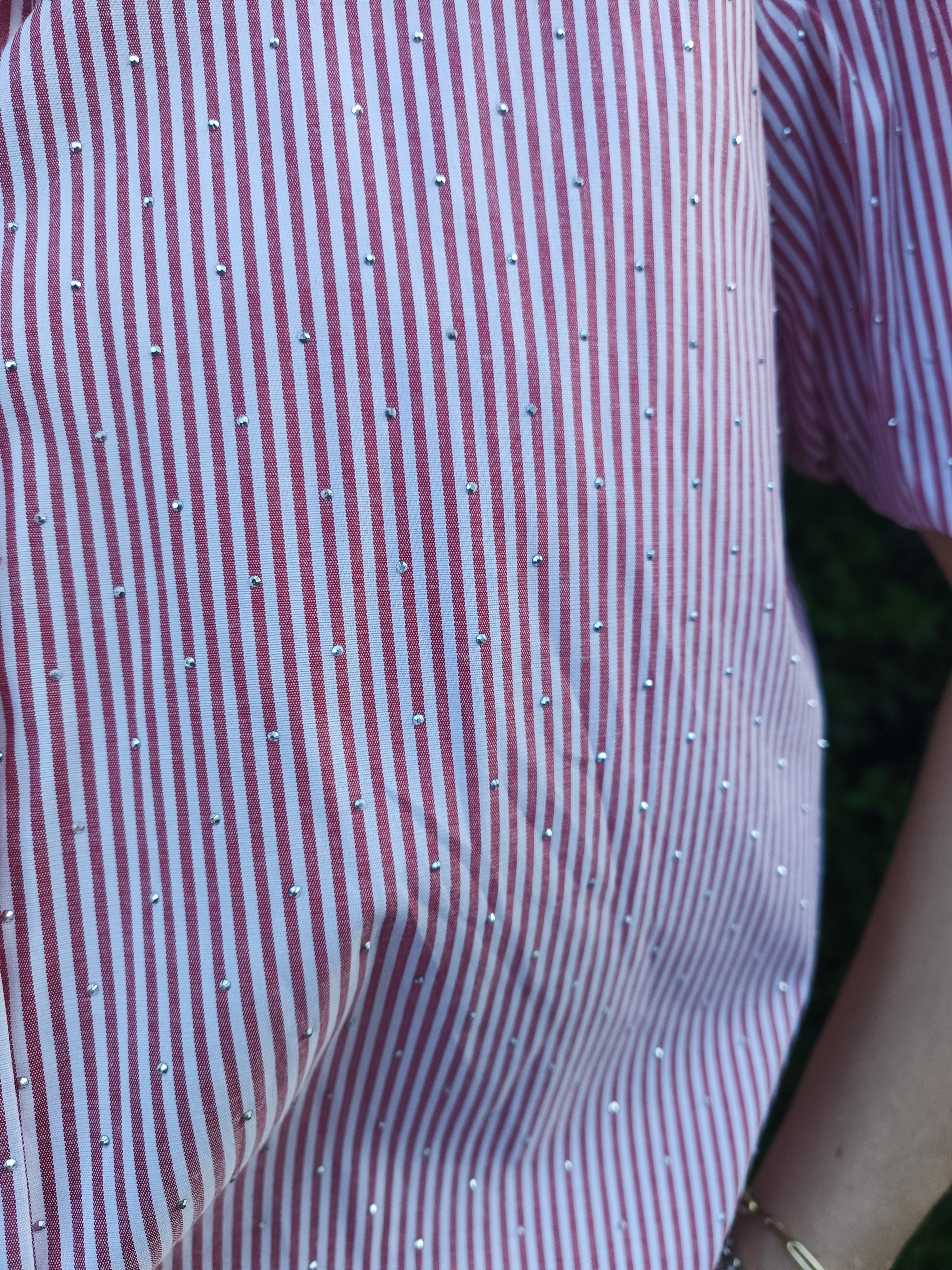 Blouse Gestreept strass korte mouw