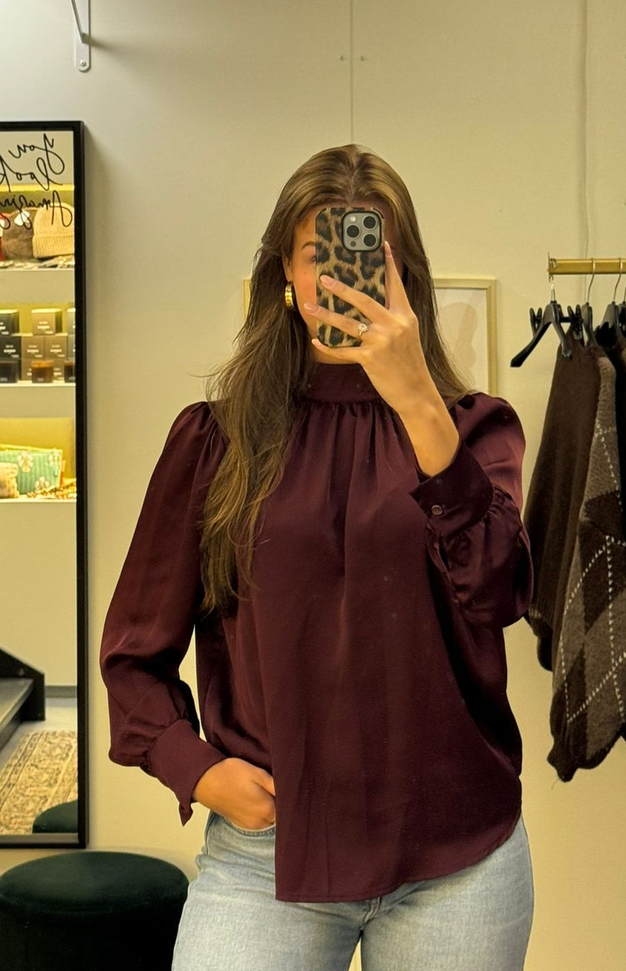 Blouse satijnachtige stof