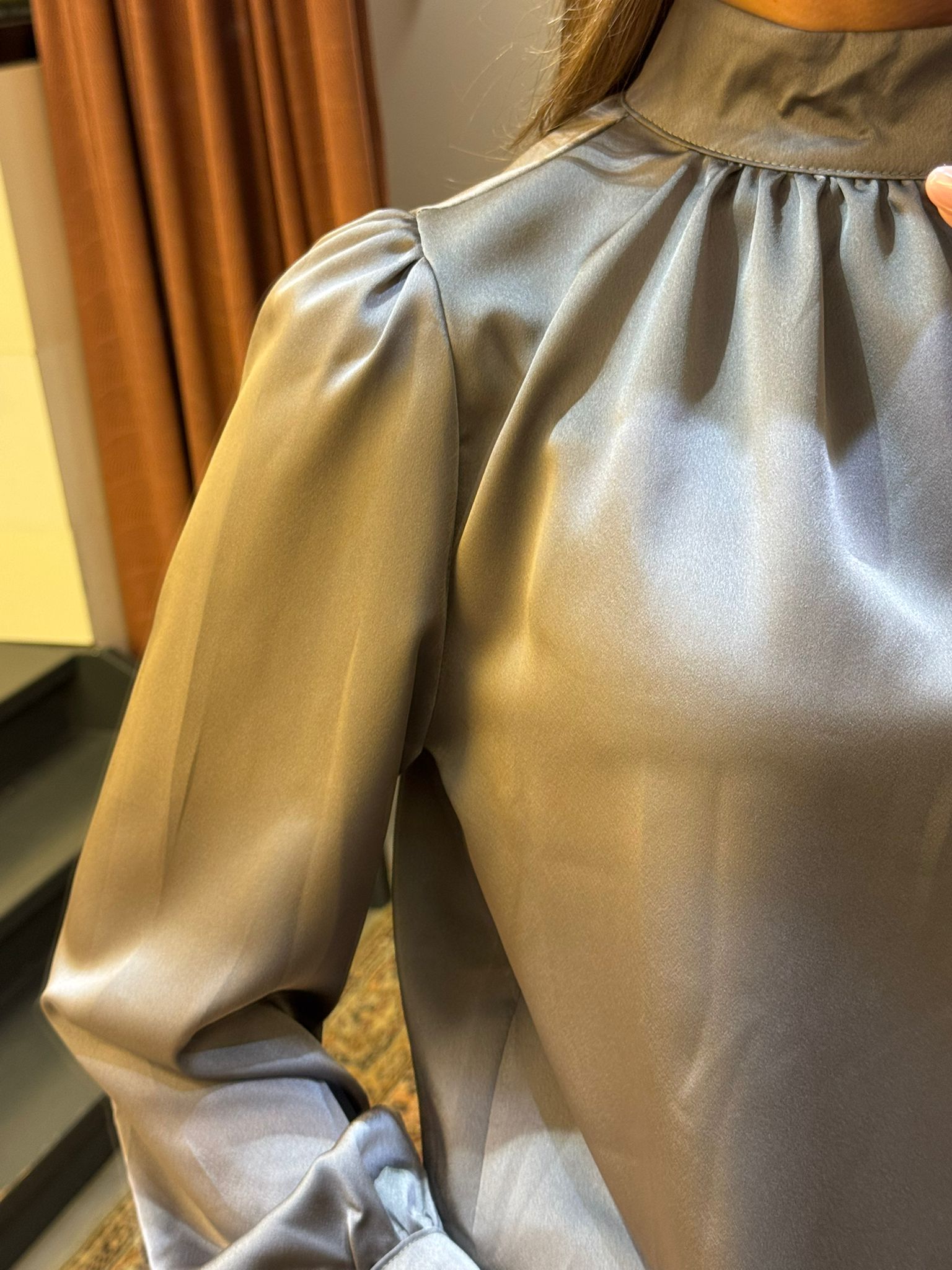 Blouse satijnachtige stof