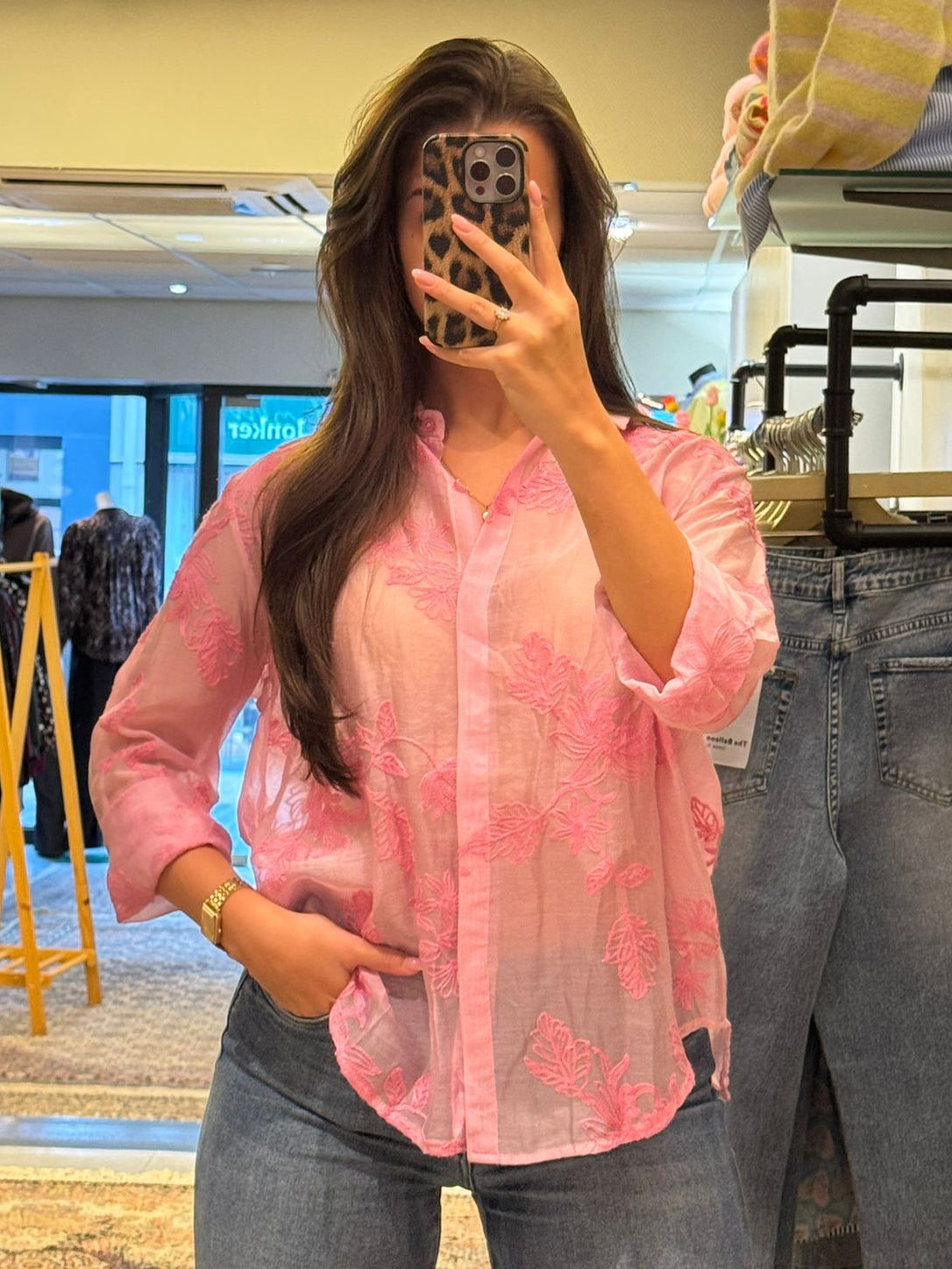 Blouse met bloemen