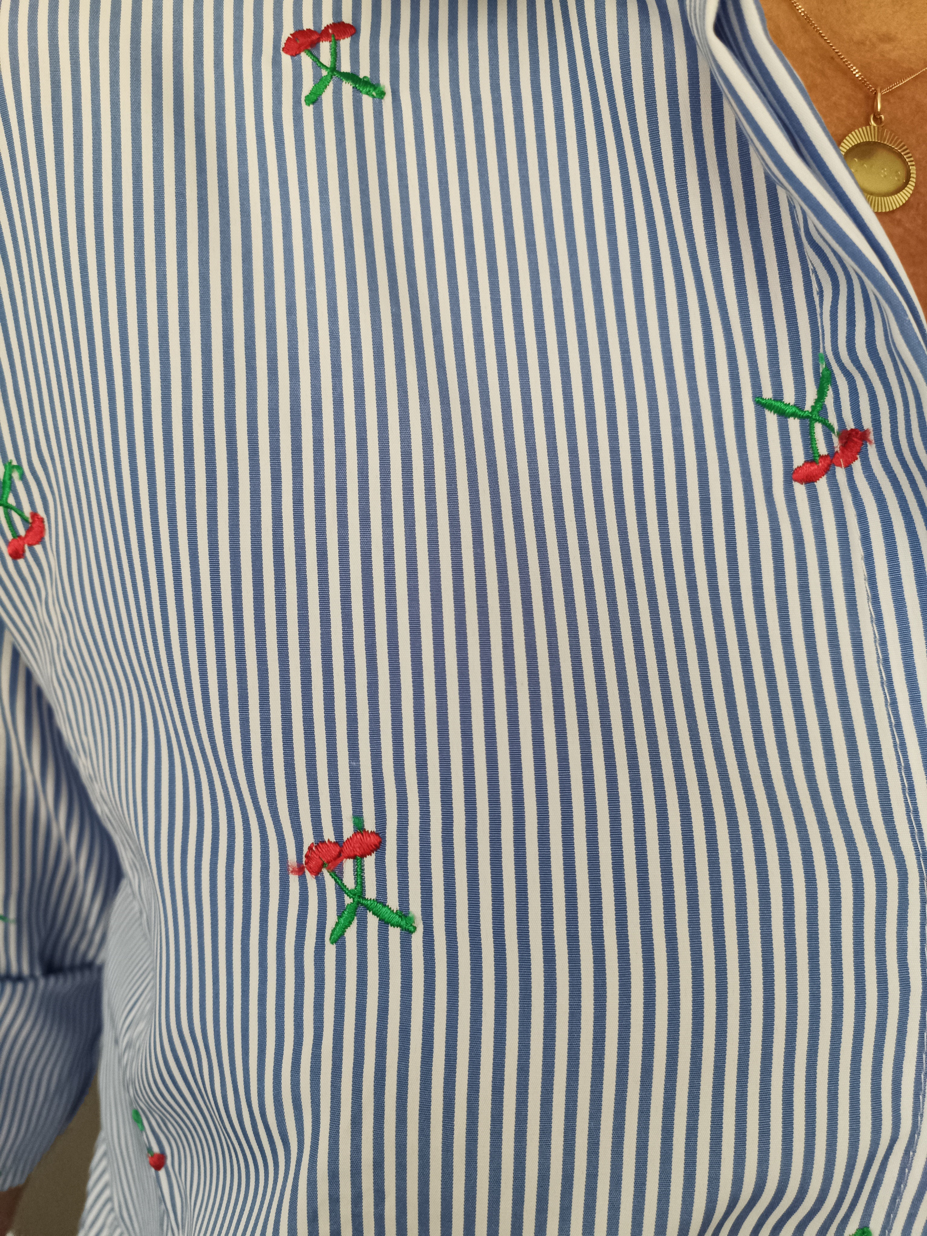 Blouse gestreept kers