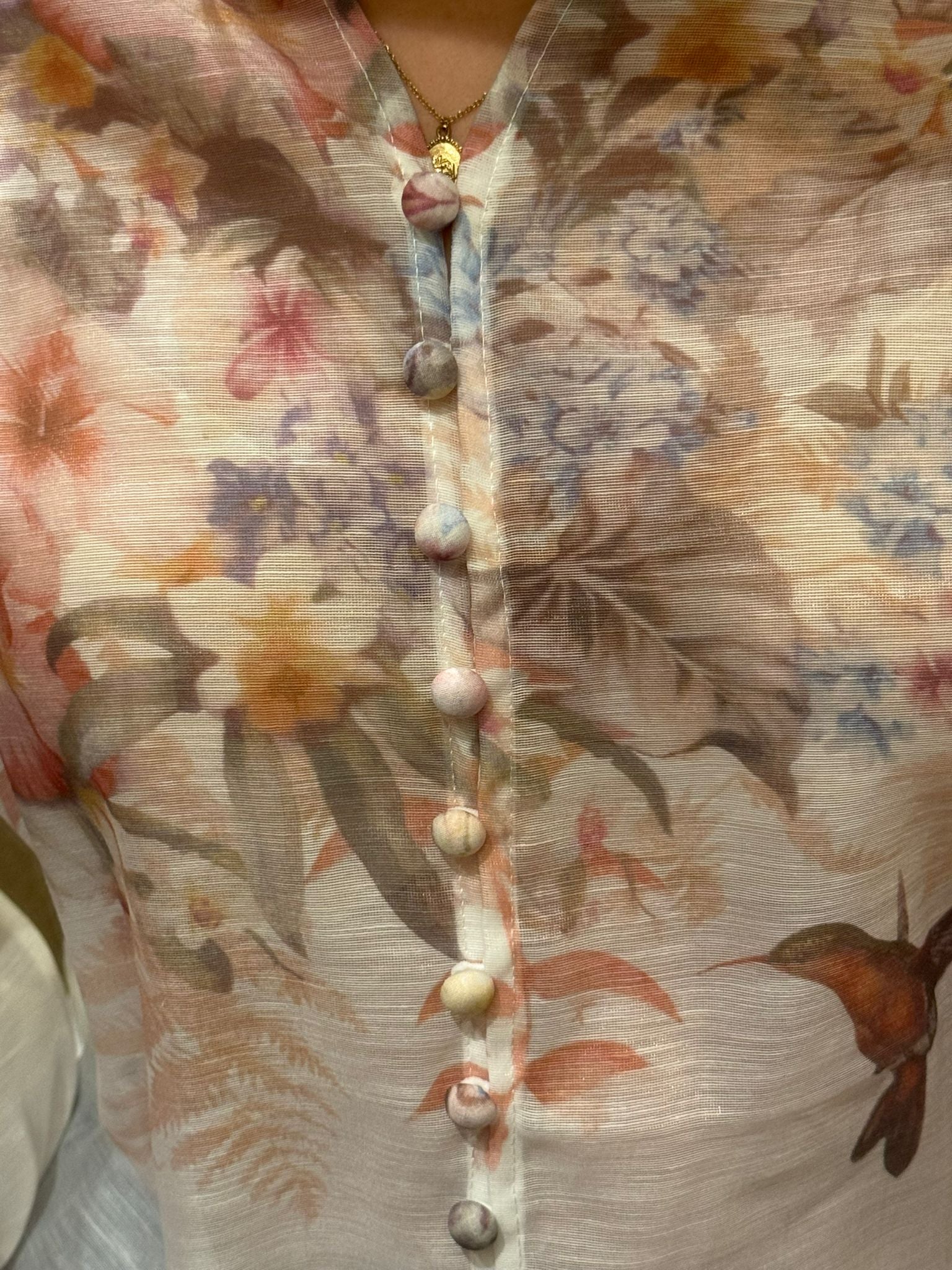 Blouse romantisch kleine bloem